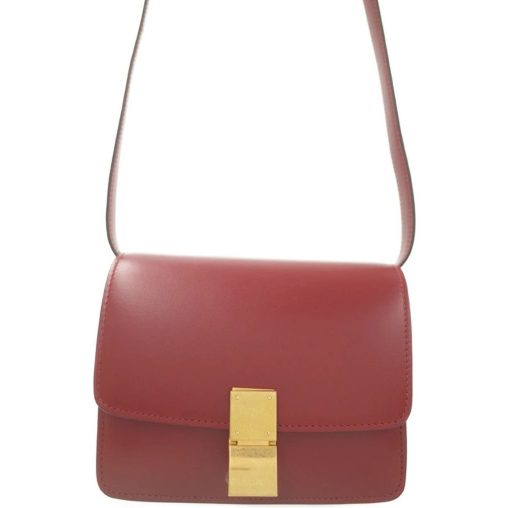 Celine Shoulder Box bag Leather Red